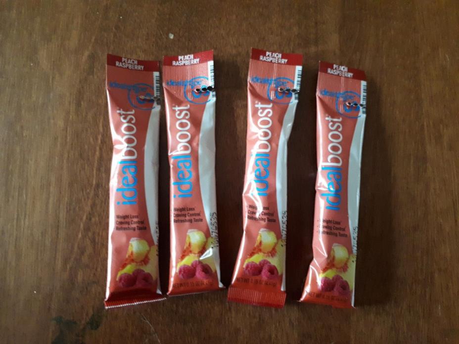 IdealBoost Weight Loss Drink Mix 4 Packets Peach Raspberry w/Hunger Blocking
