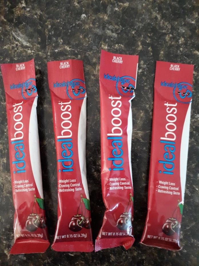 IdealBoost Weight Loss Drink Mix 4 Packets Black Cherry w/Hunger Blocking Energy