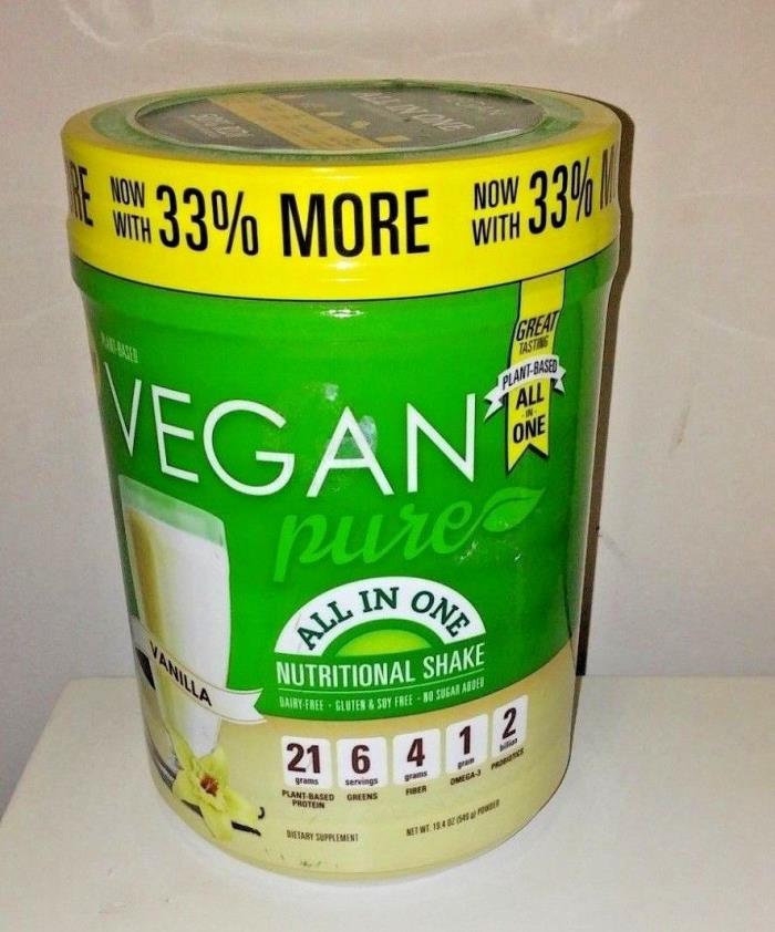 VEGAN PURE All In One Nutritional SHAKE Plant-Based Vanilla Mar/19 exp