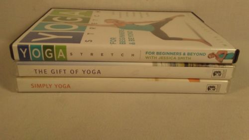 Lot of 3 Fitness DVDs Gift of Yoga Stretch Beginners Beyond Simply Yoga Workout