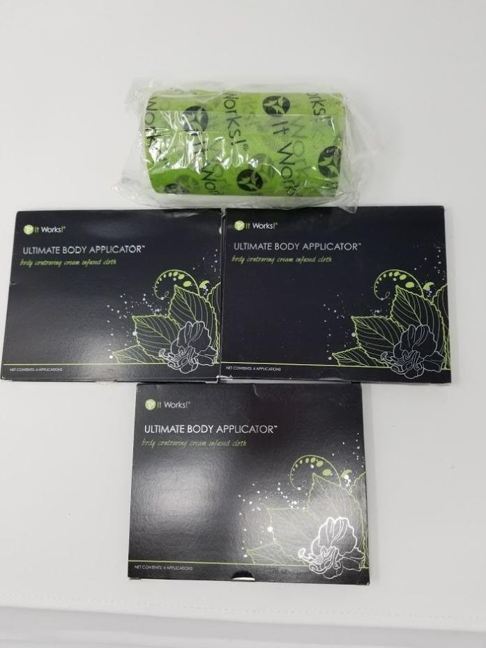 It Works! Ultimate Body Wraps Lot of 12 plus 1 Roll of Green Fab Wrap *Expired*