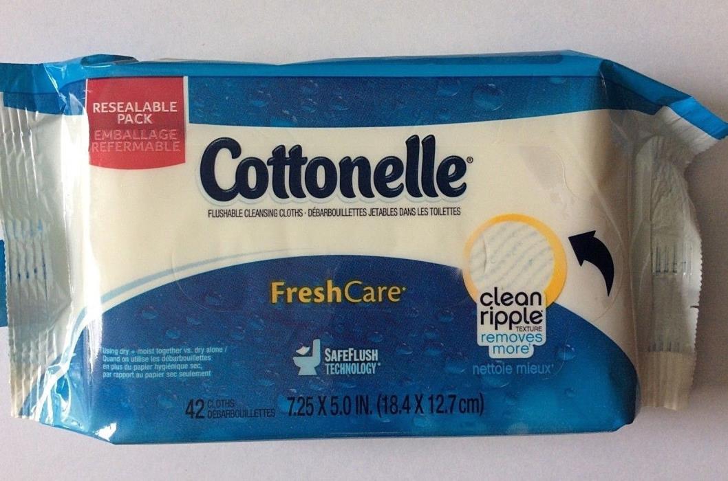 Cottonelle Flushable Cleansing Cloths Fresh Care Refill 42 Cloths Wipes