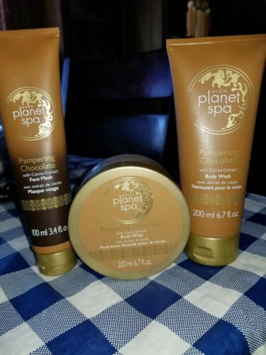 Avon Planet Spa Pampering Chocolate Set, Mask, Body Whip, Body Wash!!