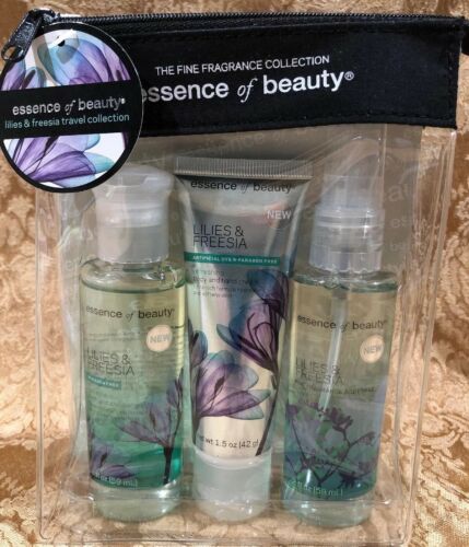 3 Pcs Lilies & Freesia Travel Collection Fragrance, Shower Gel, Body/Hand Cream