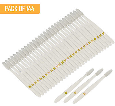 Disposable Toothbrush Medium Bristled Full Sized Head - Pack of 144 Pcs - Ivory