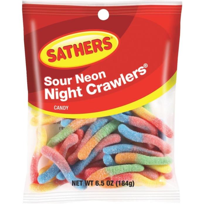 (12 Bags) Sathers Sour Neon Night Crawlers - 25027
