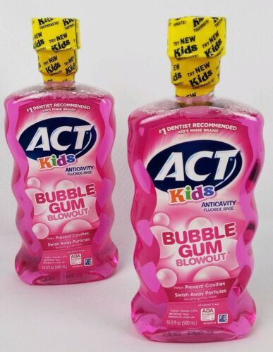 ACT KIDS ANTICAVITY FLUORIDE RINSE, BUBBLE GUM BLOW OUT 16.9 OZ (2 PACK)