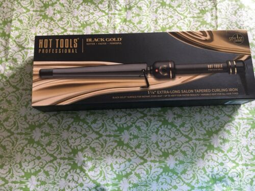Hot Tools Professional Black Gold 1 1/4” Extra Long Tapered Curling Iron