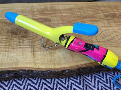 Ionika Ceramic Coated 3/4” Mini Travel Pro Curling Iron Yellow Hot Pink Blue EUC