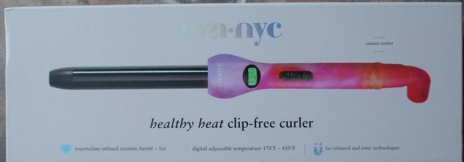Eva-NYC Healthy Heat Clip Free Curler ~ NEW Sunset Sorbet Pink
