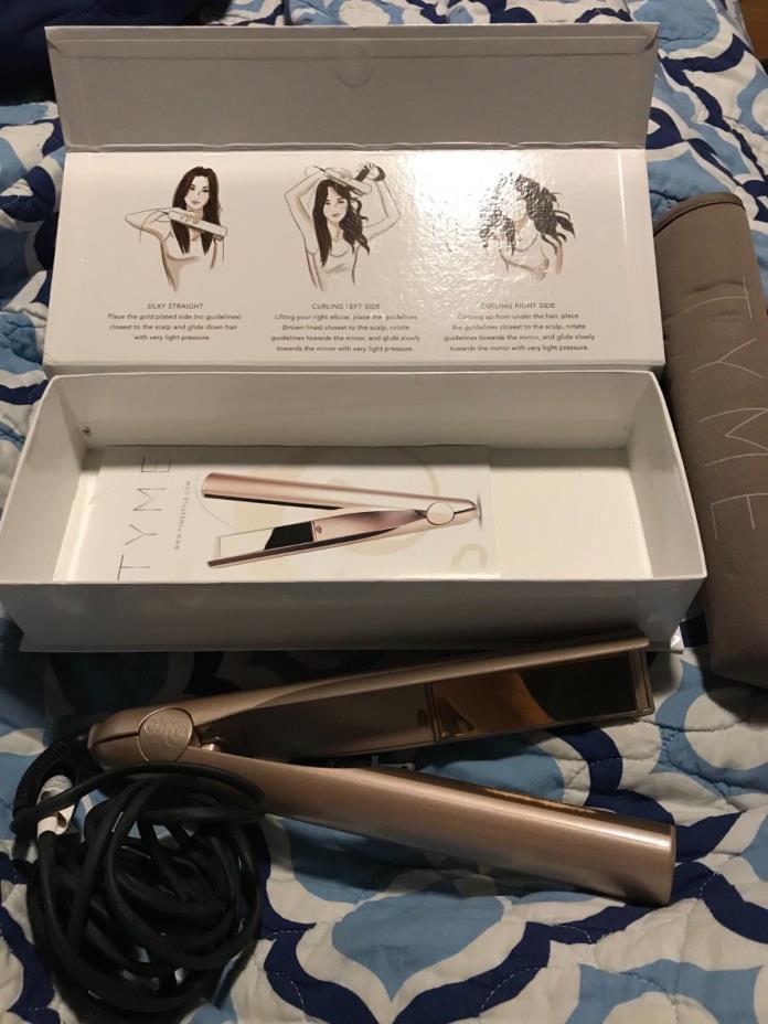 Tyme Iron 2 in 1 Hair Straightening Curling Gold Plated Titanium