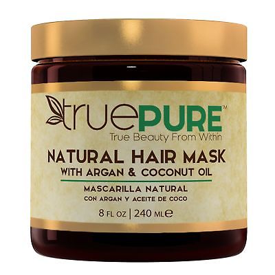 TruePure Natural Hair Mask With Argan Oil, Coconut Oil, Jojoba & Saw Palmetto...