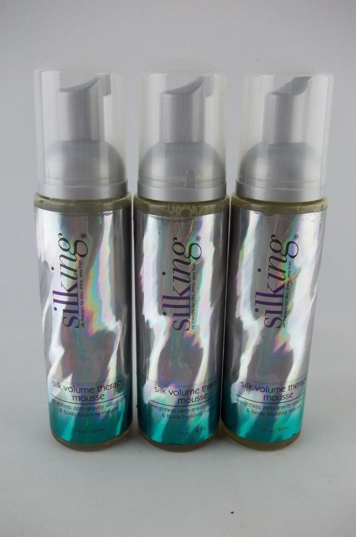 3-PACK SILKING Silk Volume Therapy Foam Mousse, Volumizing, Body Building 7 oz.