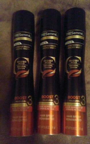 Lot of 3 TRESemme Compressed Micro Mist Hair Spray Boost Hold Level 3,  5.5 oz