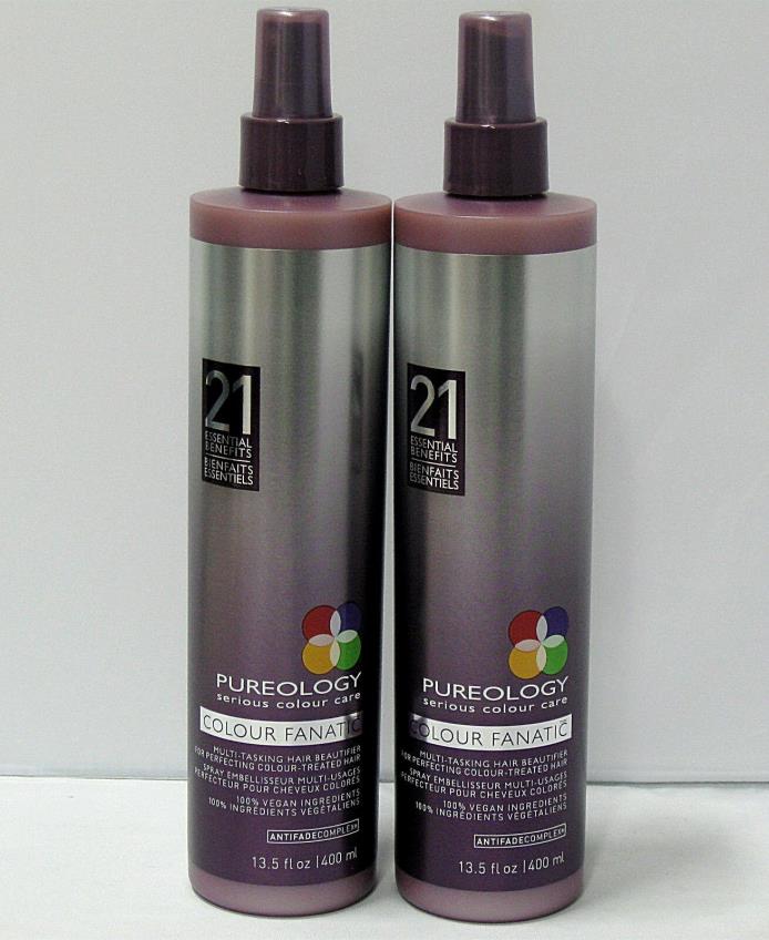 2 X Pureology Colour Fanatic Leave In Condition 21 Benefits 13.5 oz Lg Pro Size