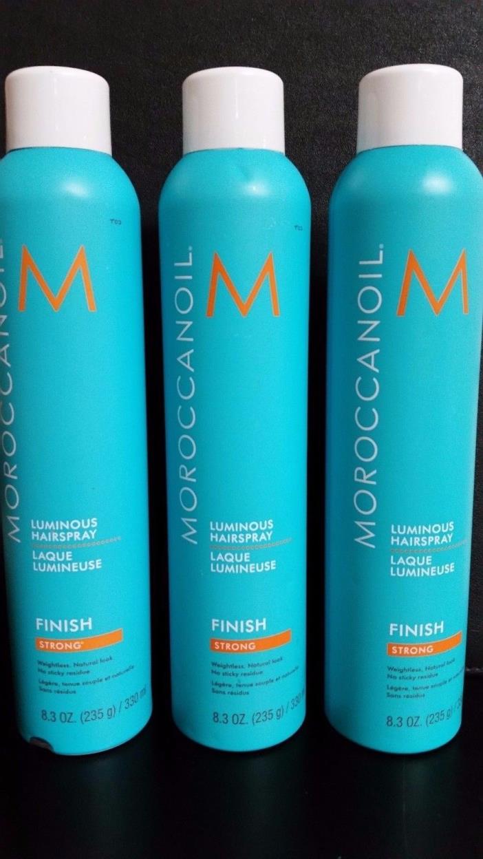 3 X   Moroccan Oil Luminous Hairspray Finish STRONG 10 oz