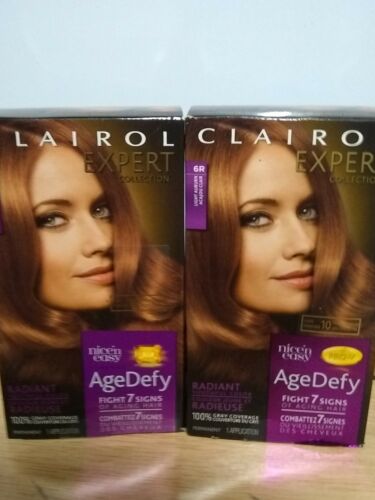 2 Clairol Expert Collection Age Defy 6R Light Auburn Nice'n Easy Permanent Color