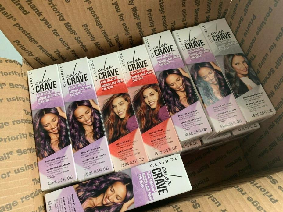 LOT of 22 boxes of Clairol Color Crave Temporary Washable Hair Makeup