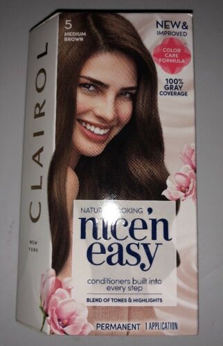 Clairol Nice'n Easy Hair Color-Medium Brown 5 New Improved Formula