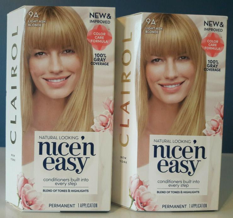 Lot of (2) CLAIROL Nice'n Easy #9A Light Ash Blonde Permanent Hair Color