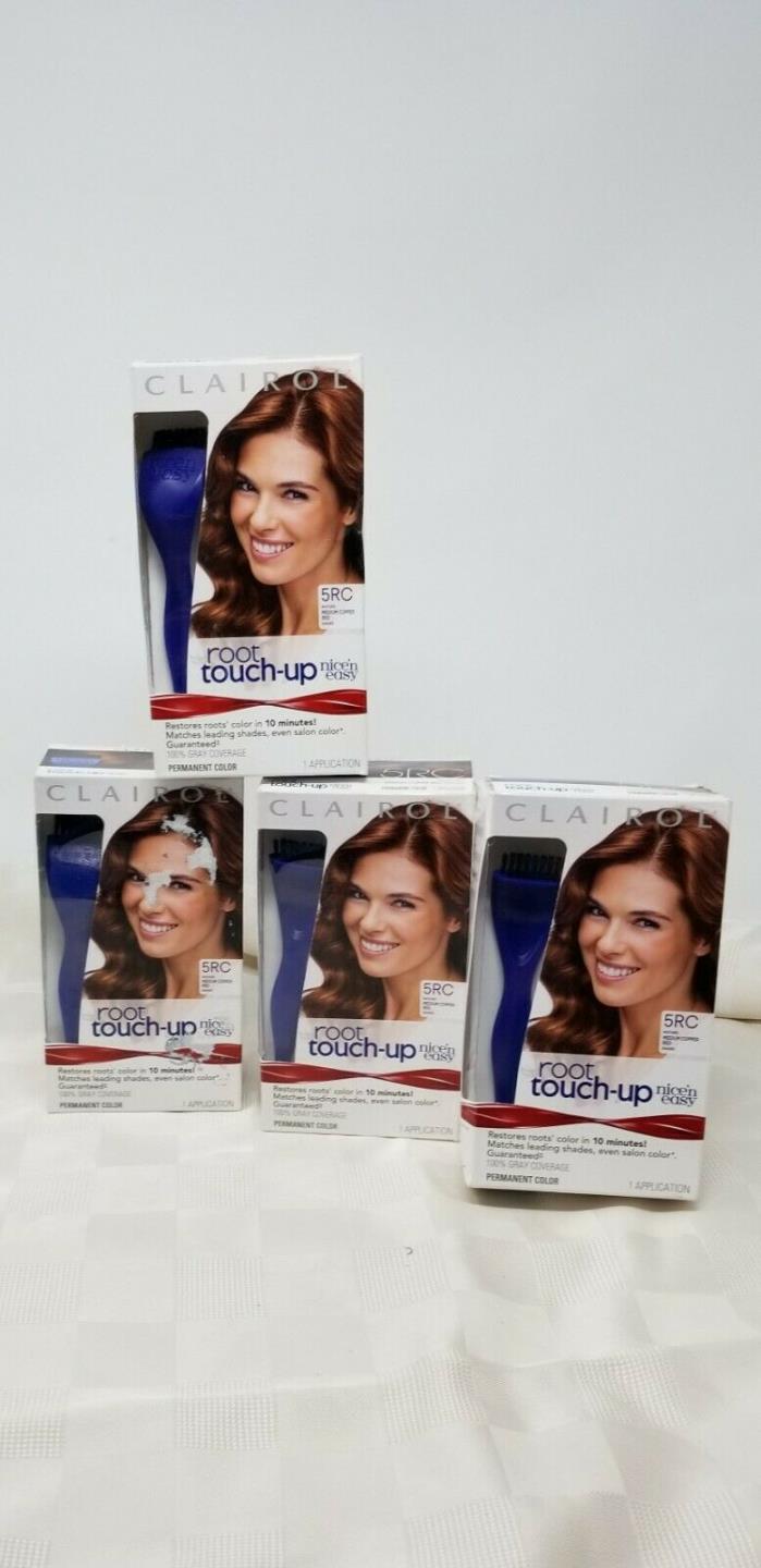 4 PACK Clairol Nice 'n Easy Root Touch-up Haircolor 5RC Medium Copper Red