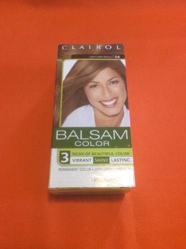 CLAIROL BALSAM COLOR--PERMANENT COLOR -#54--LIGHT GOLDEN BROWN New!!!
