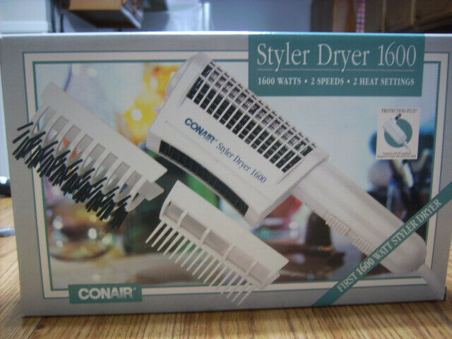 CONAIR Styler Dryer 1600 Watt 2 speed + 2 heat settings w/attachments New in Box