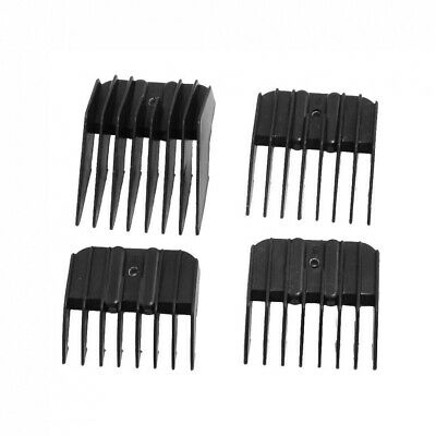 Rosallini 4 Pcs Black Plastic Hair Hairstyle Barber Clipper Guider Combs