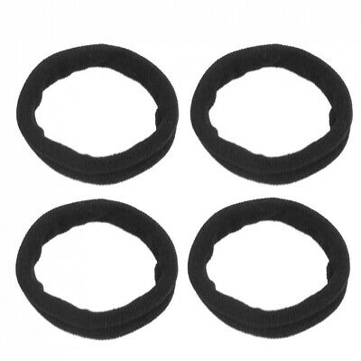 Rosallini 4 Pcs Black Stretchy Band Hair Tie Ponytail Holder Rings for Ladies