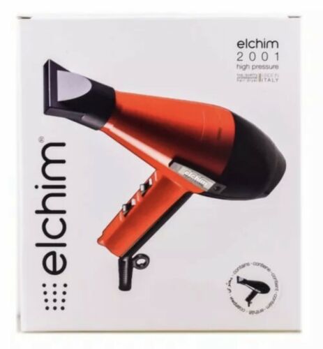 Elchim 2001 Professional Salon Hair Dryer High Pressure Blow Black-Made in ITALY