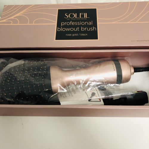 Soliel Professional Blowout Brush Rose Gold/black With Life Time Warranty New