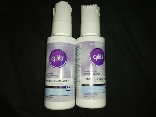 2 Bottles Qilib Women's Hair Regrowth Treatment, Minoxidil 2%, 10/2017, 2 Months