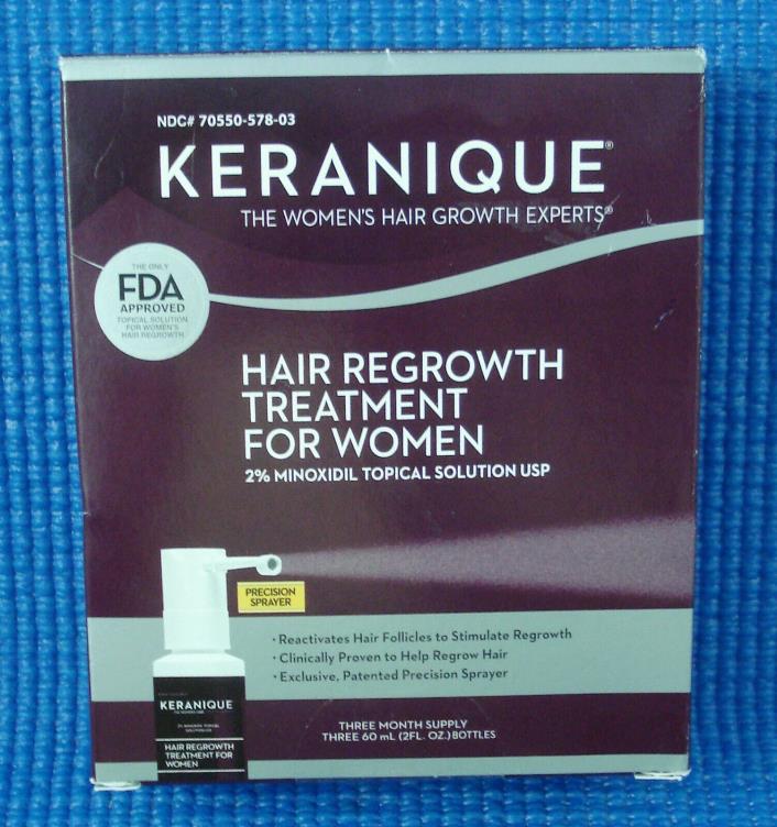 KERANIQUE Hair Regrowth Treatment for Women 3 Month Supply SEALED Exp 11/20
