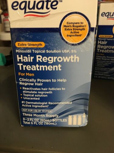 Equate Men's Hair Regrowth Topical Solution 5% Minoxidil. 3 Months Supply. 2020