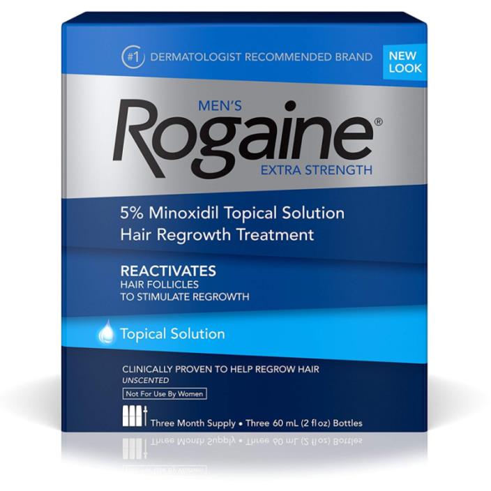 Men's Rogaine Extra Strength 5% Minoxidil Topical Solution for Hair Loss and Reg