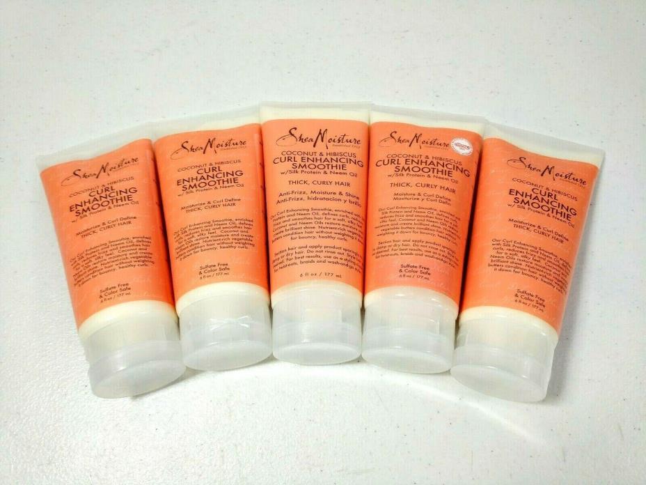 Shea Moisture Coconut & Hibiscus Curl Enhancing Smoothie 6 oz each Lot of 5 New