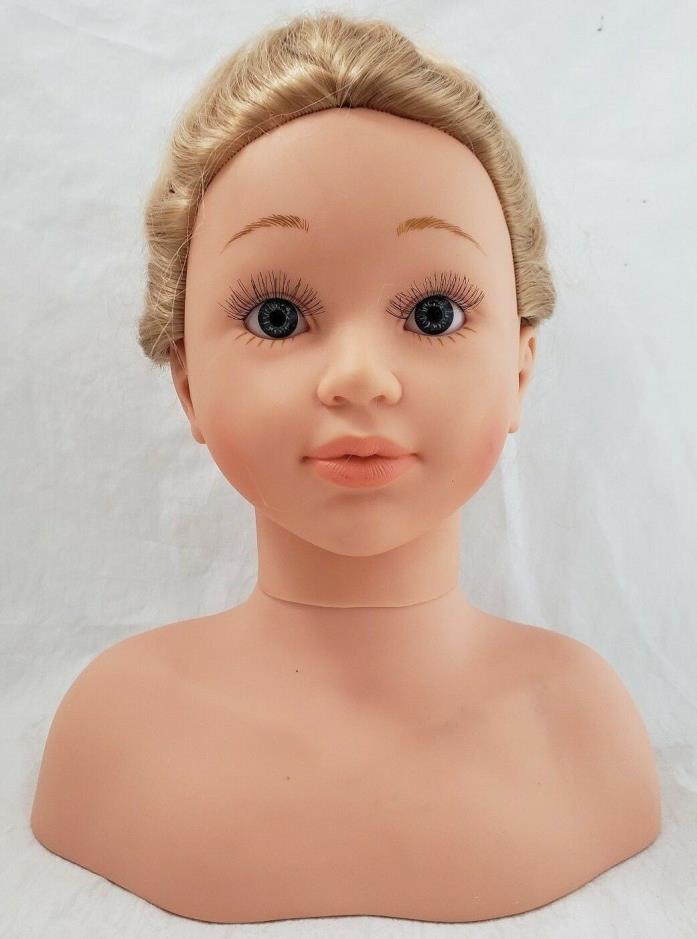 THEO KLEIN Blonde Life Size Girl Hair Styling Doll Head Cosmetology 11