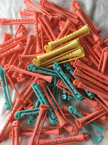 70 Plastic Swing Arm Perm Rods Peach Turquoise Yellow
