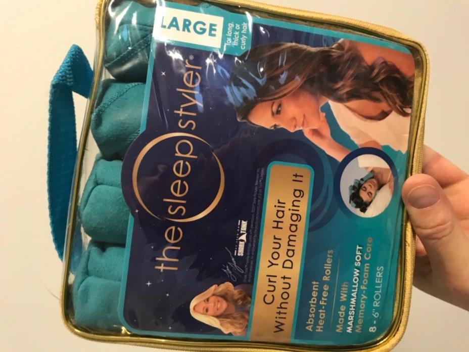 The Sleep Styler 8 Large Teal Absorbent Heat-Free Marshmallow Soft Rollers