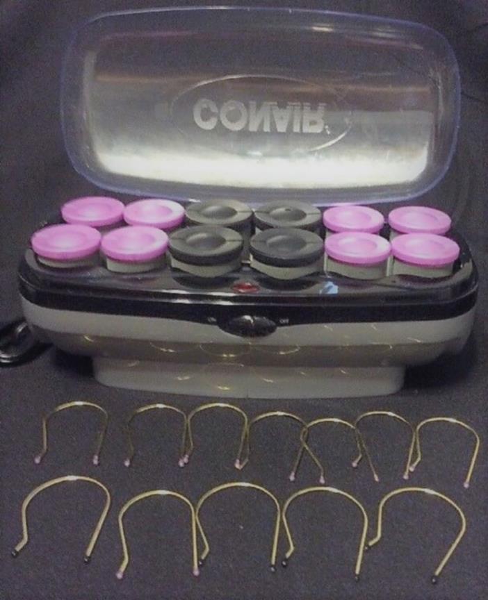 Hot Roller Curlers x12 Ceramic Heat Waves CONAIR CHV14X, 12 Clips