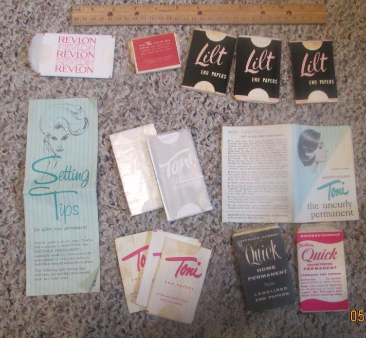 Vintage end papers (Tony, Lilt, Richard Hudnut, Revlon)