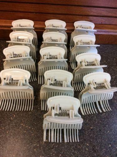 13 Conair Super Clips Hot Rollers Hair Curlers Plastic Claw Butterfly