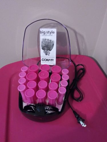 Conair Pageant Hair Setter Compact 20 Hot Rollers Big Style HS34XB Black Pink