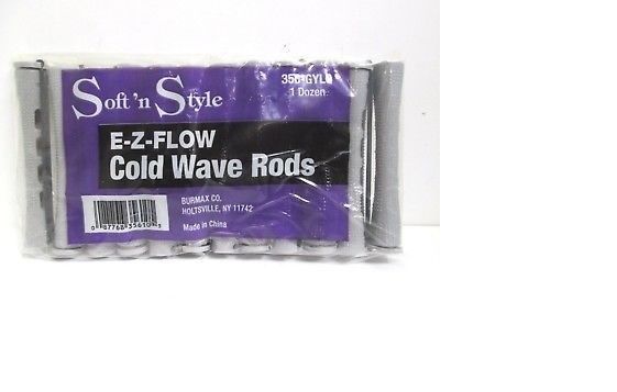 Soft 'n Style E-Z Flow Cold Wave Rods Perm Rollers 356-GYLO 12 pkg=144 Rollers