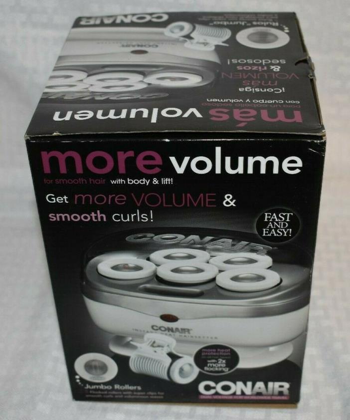 NEW?OPEN 5 Jumbo Hair Rollers Conair Curler Styling Instant Heat