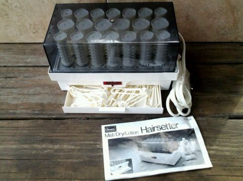 Vintage SEARS Mist/Dry/Lotion Hairsetter curlers w/ instuction book &  22 clips