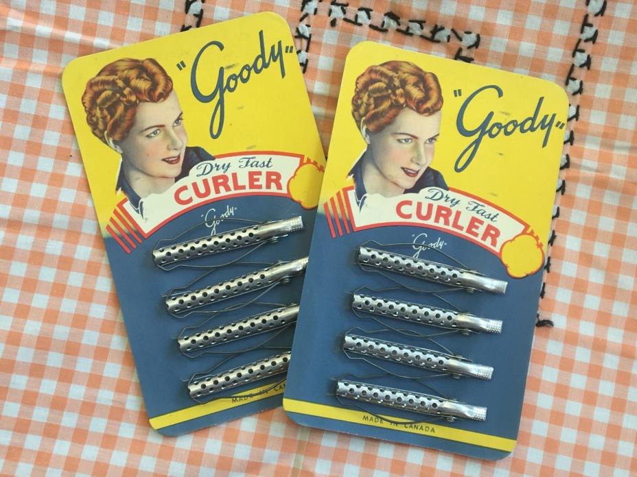 vintage NOS Carded GOODY Dry Fast Curler HAIR CURLERS advertising package box