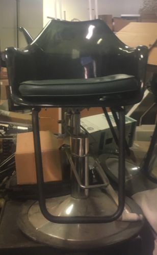 Three(4) Used Black Green Hydraulic Barber/ Styling Hair Beauty Chair.