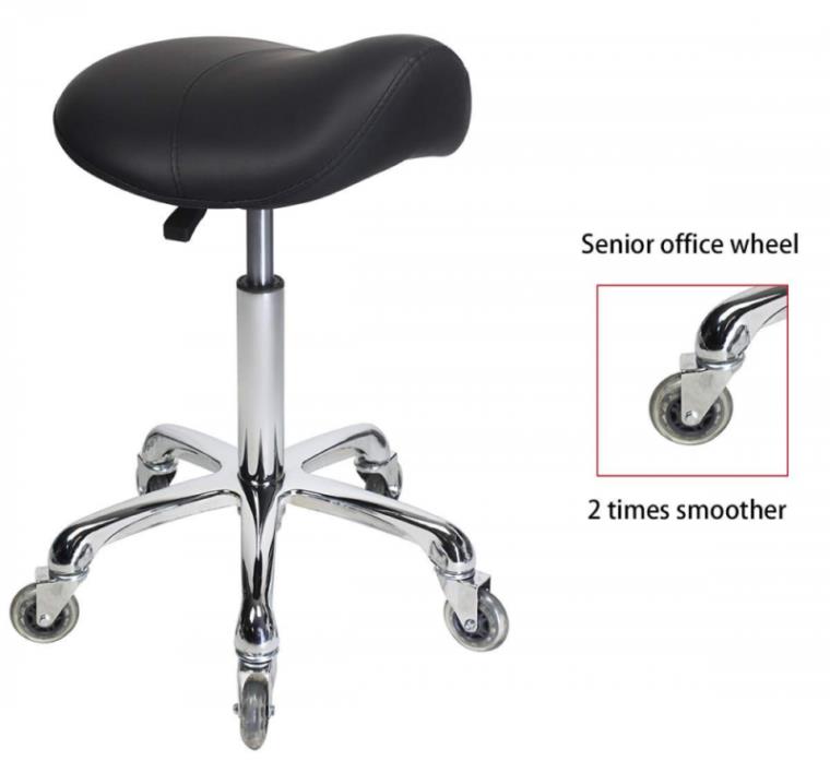 Antlu Saddle Rolling Ergonomic Swivel Stool Chair, for Drafting Massage Clinic S