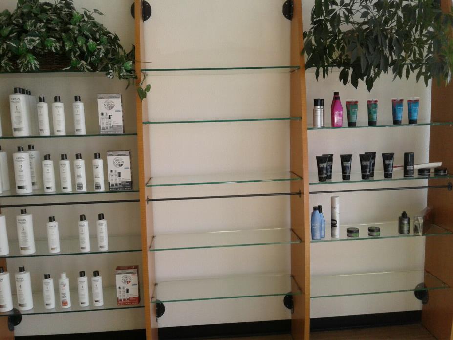 Salon Retail Product Display Cherry Finish w/Glass Shelves